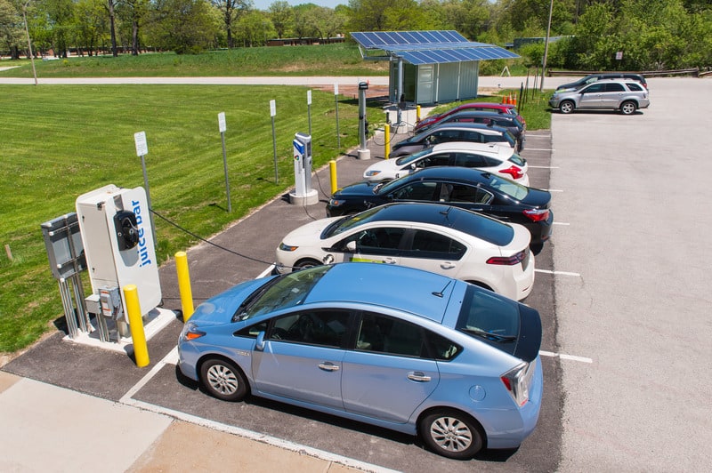 Smart Energy Plaza with 7 PEV vehicle line up